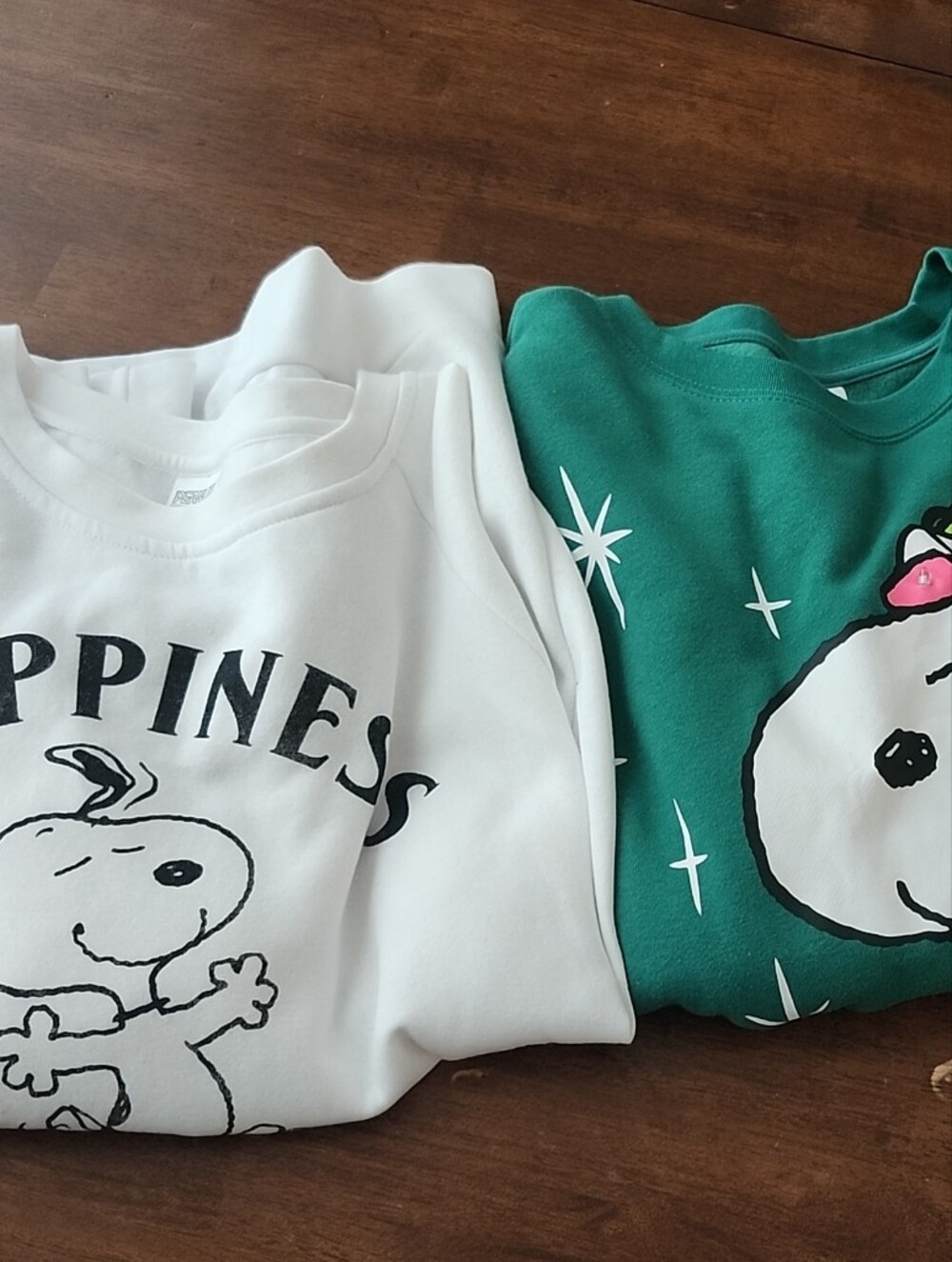Snoopy Graphic Crewneck Sweater - White & Green
